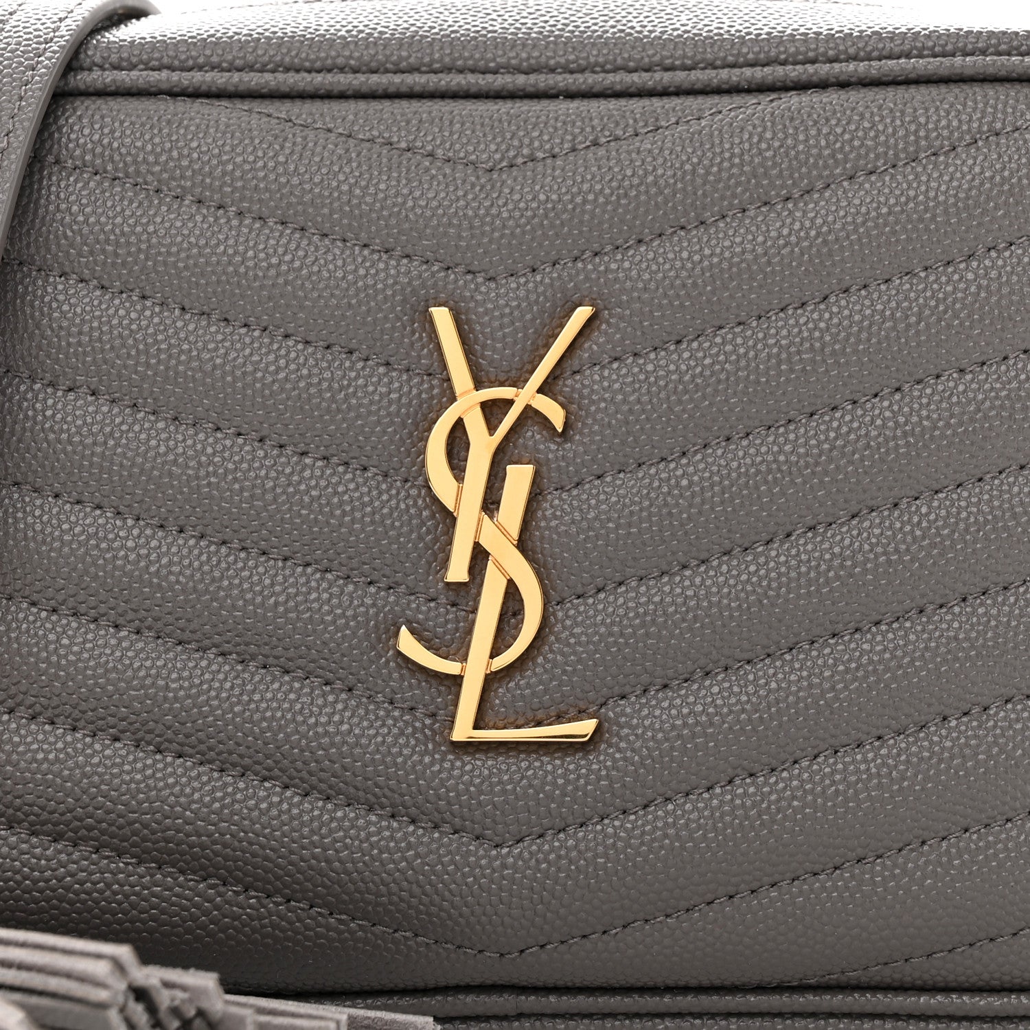 Saint Laurent Grain De Poudre Matelasse Monogram Mini Lou Camera Bag Fog 8 of 11