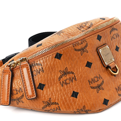 MCM Visetos Medium Fusten Belt Bag Cognac 10 of 11