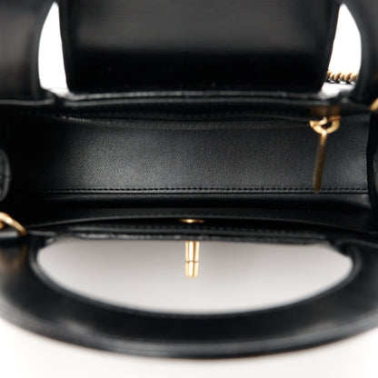 Chanel Shiny Aged Calfskin Quilted Nano Kelly Shopper Black 5 of 11