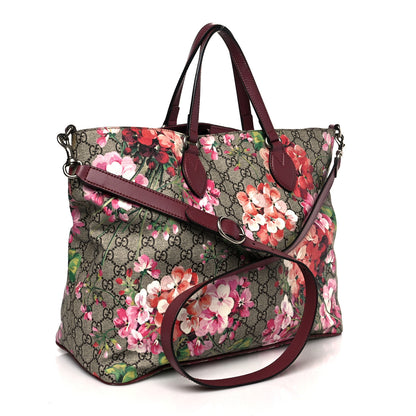 Gucci Soft GG Supreme Monogram Blooms Medium Crossbody Tote Beige Multicolor Dry Rose 3 of 13