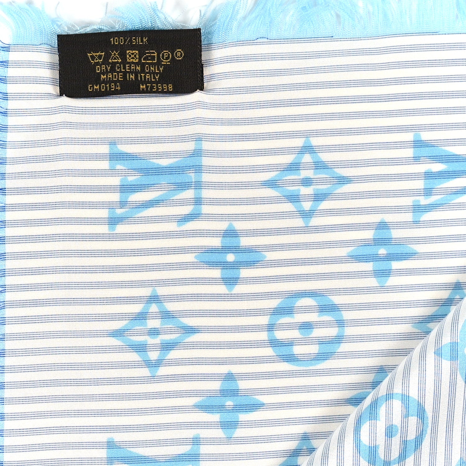 Louis Vuitton Silk Sur Mesure Shawl Blue 3 of 3