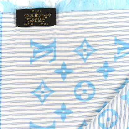 Louis Vuitton Silk Sur Mesure Shawl Blue 3 of 3