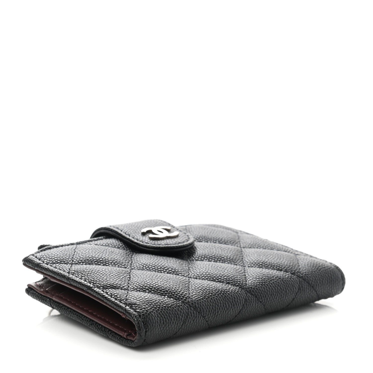 Chanel Caviar Quilted Compact Zipped Pocket Wallet Black 4 of 8