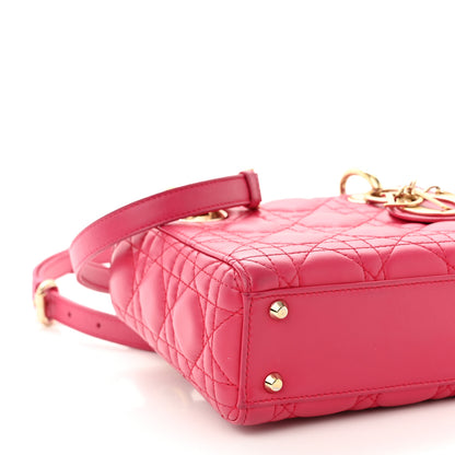 Christian Dior Lambskin Cannage Mini Lady Dior Fuchsia 8 of 10