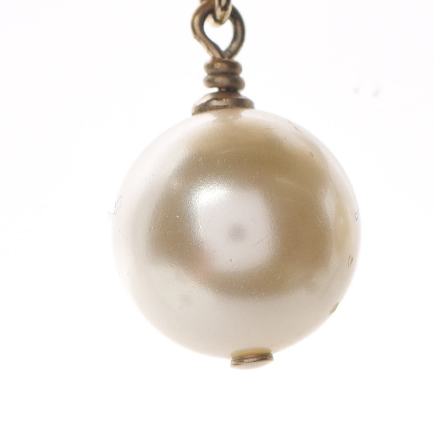 Pearl CC Drop Earrings Gold