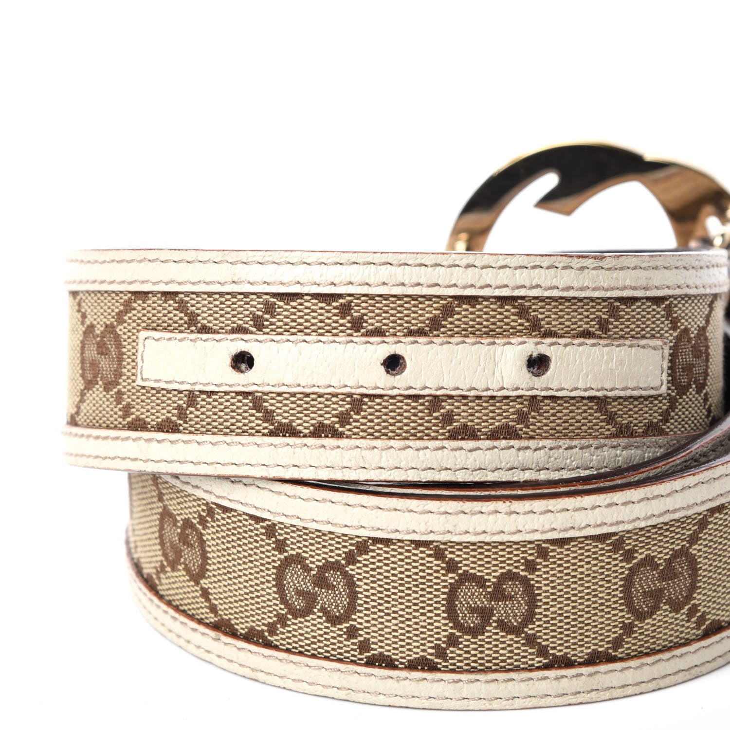 Gucci Monogram Interlocking G Belt 95 38 Off White 4 of 8