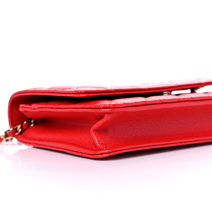 Chanel Caviar Quilted Wallet On Chain WOC Red 9 of 11