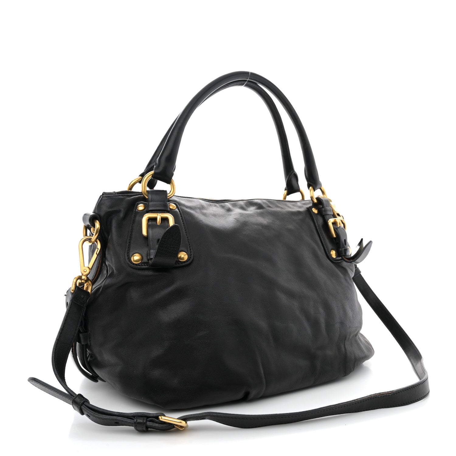 Prada Vitello Soft Shopping Satchel Black 3 of 18