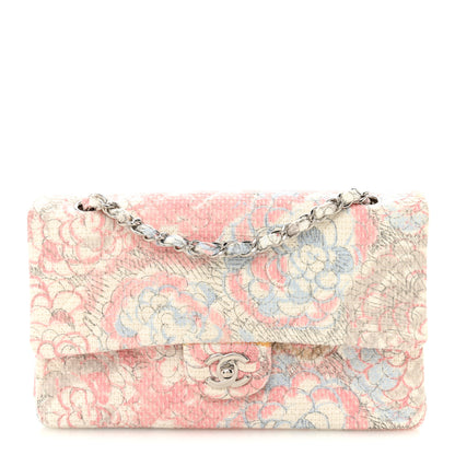 Chanel Tweed Quilted Camellia Medium Double Flap Ivory Multicolor 1 of 11