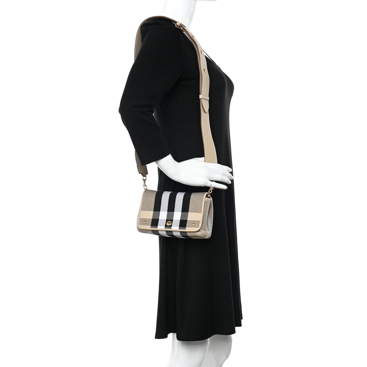 Burberry Canvas Check Hackberry Crossbody Bag Soft Fawn 2 of 12