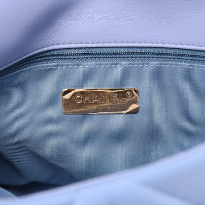 Chanel Jersey Lambskin Quilted Medium 19 Flap Light Blue 6 of 10