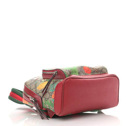 Gucci GG Supreme Monogram Tian Web Small Day Backpack Beige Multicolor Red 4 of 11