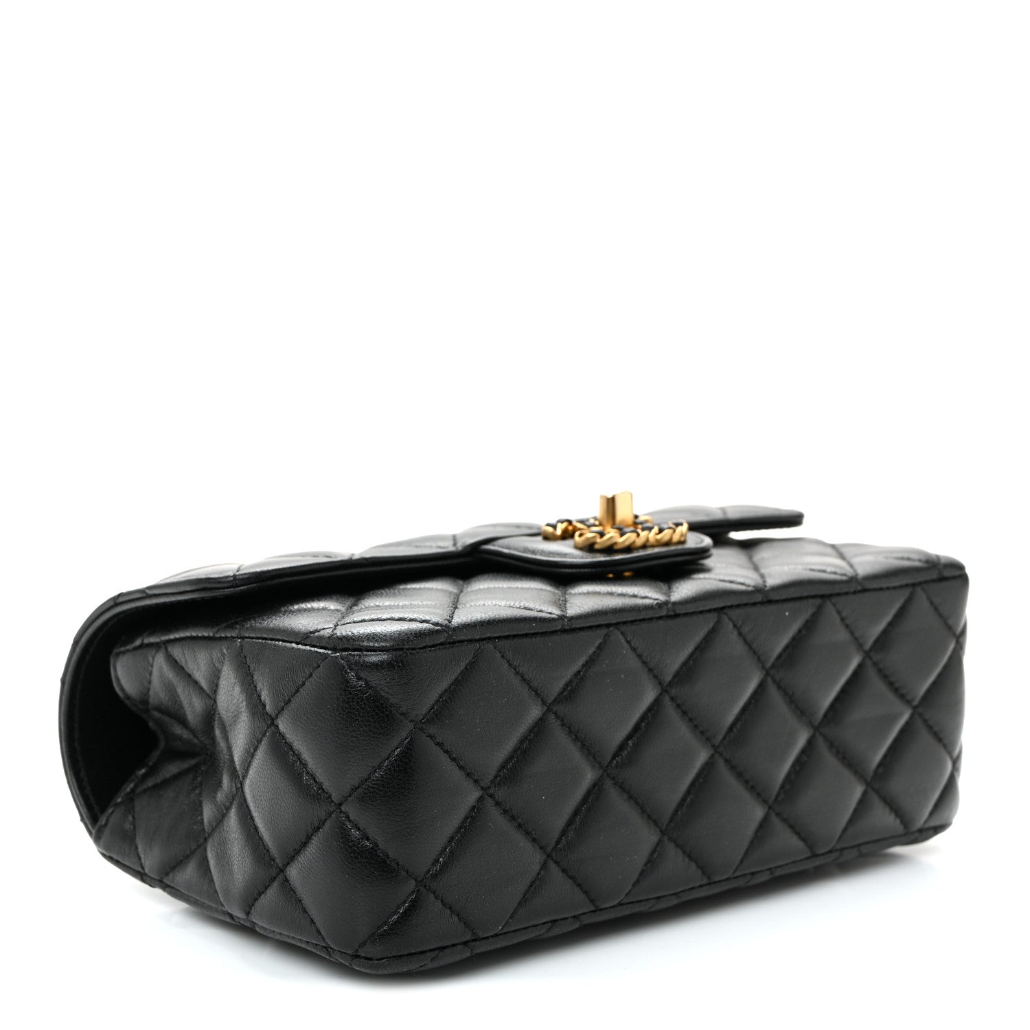 Chanel Lambskin Quilted Mini Strass On Top Flap Black 4 of 10