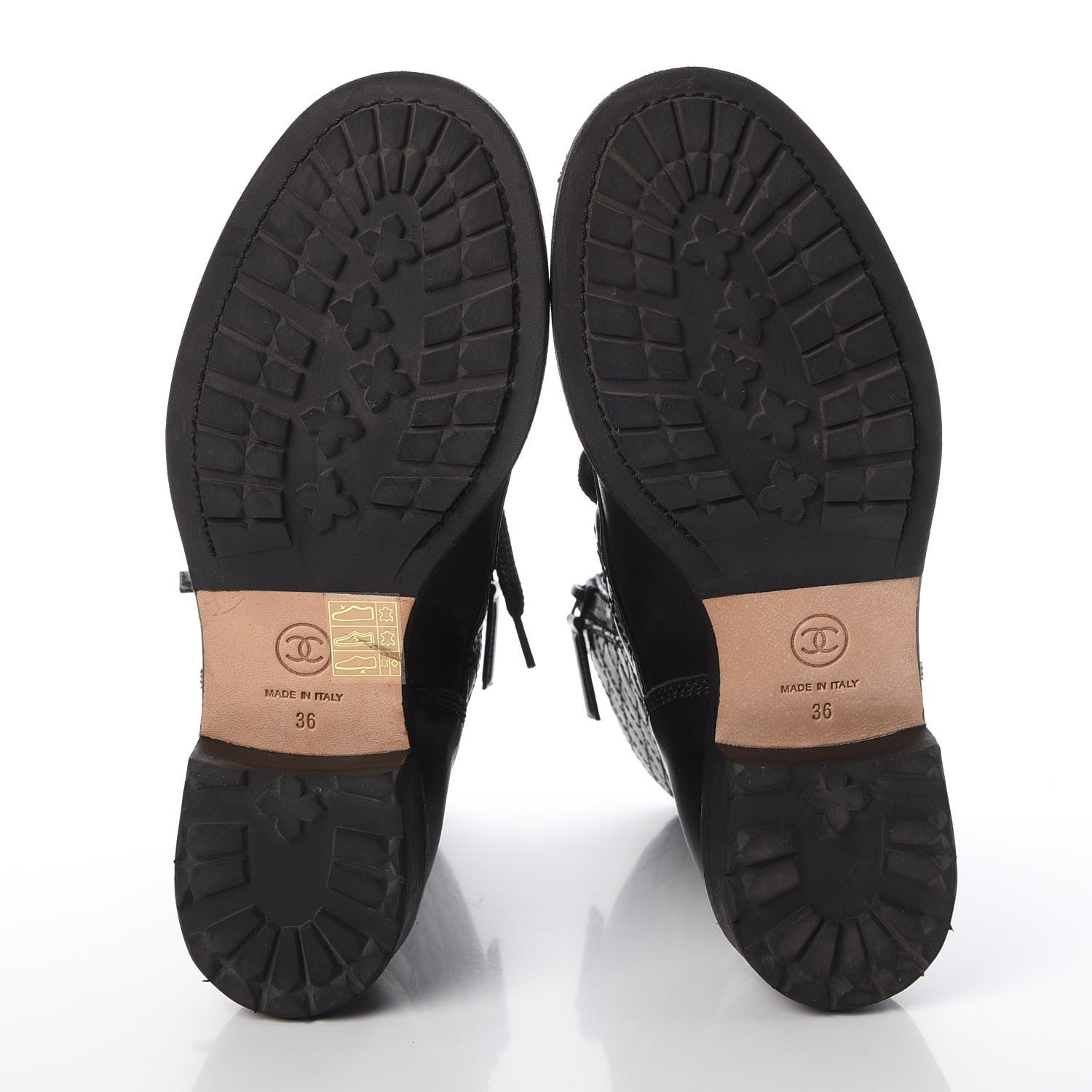 Chanel Calfskin Quilted Cap Toe Combat Boots 36 Black 6 of 10