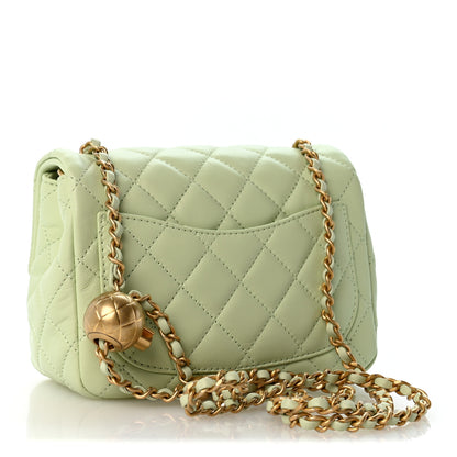 Chanel Lambskin Quilted Mini Pearl Crush Flap Light Green 3 of 11