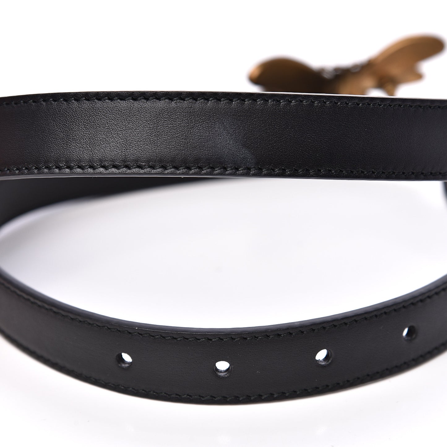 Calfskin Queen Margaret Bee Belt 85 34 Black