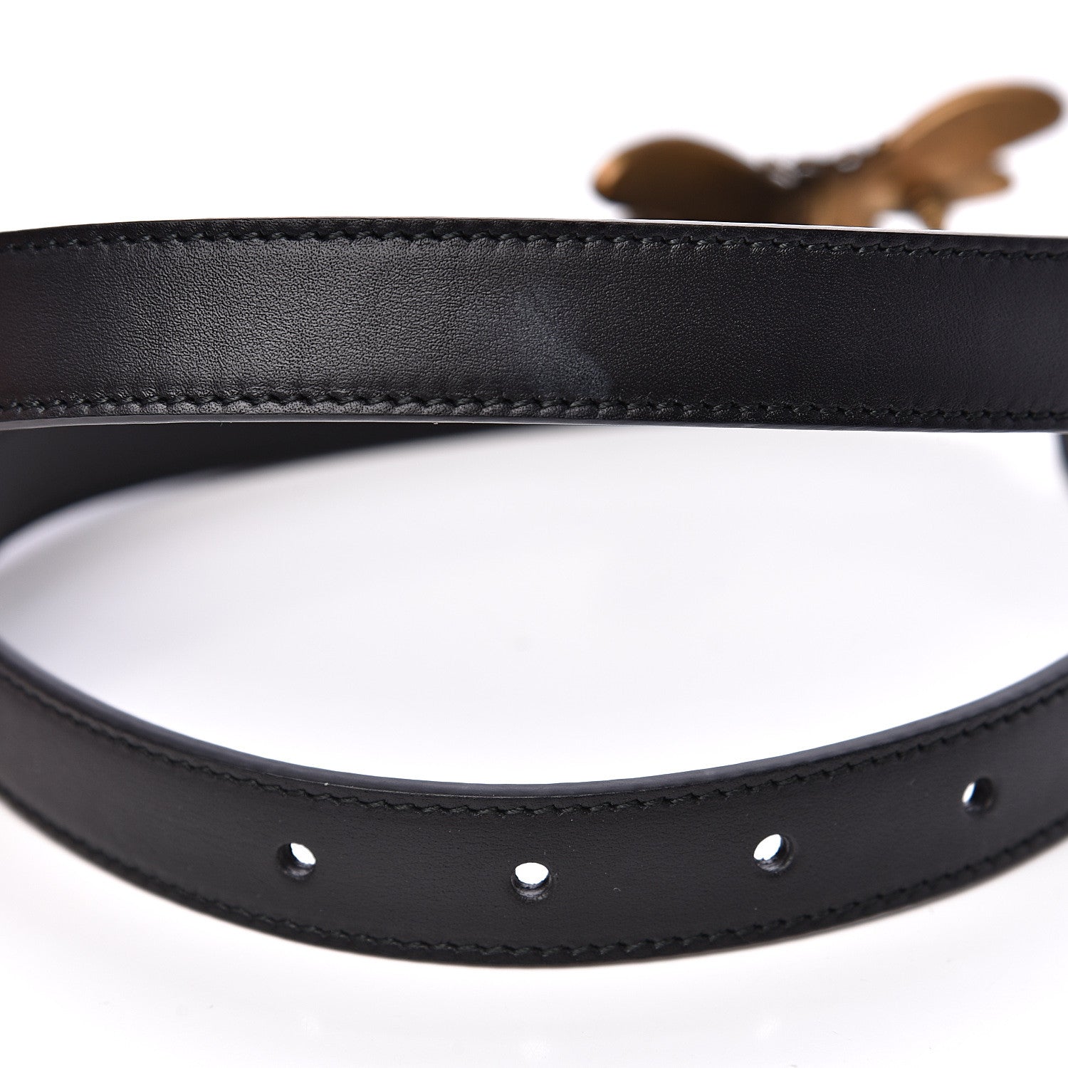 Gucci Calfskin Queen Margaret Bee Belt 85 34 Black 3 of 5