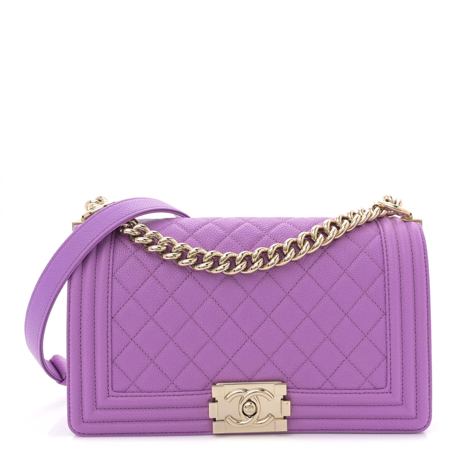Chanel Caviar Quilted Medium Boy Flap Purple 1 of 11