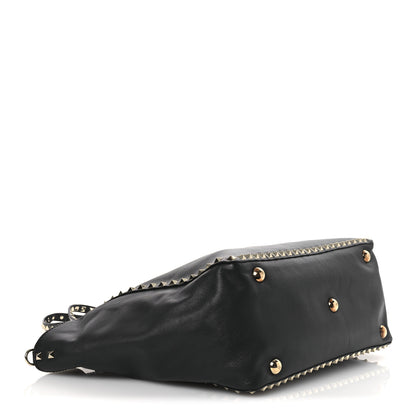 Valentino Garavani Vitello Medium Rockstud Tote Black 4 of 13