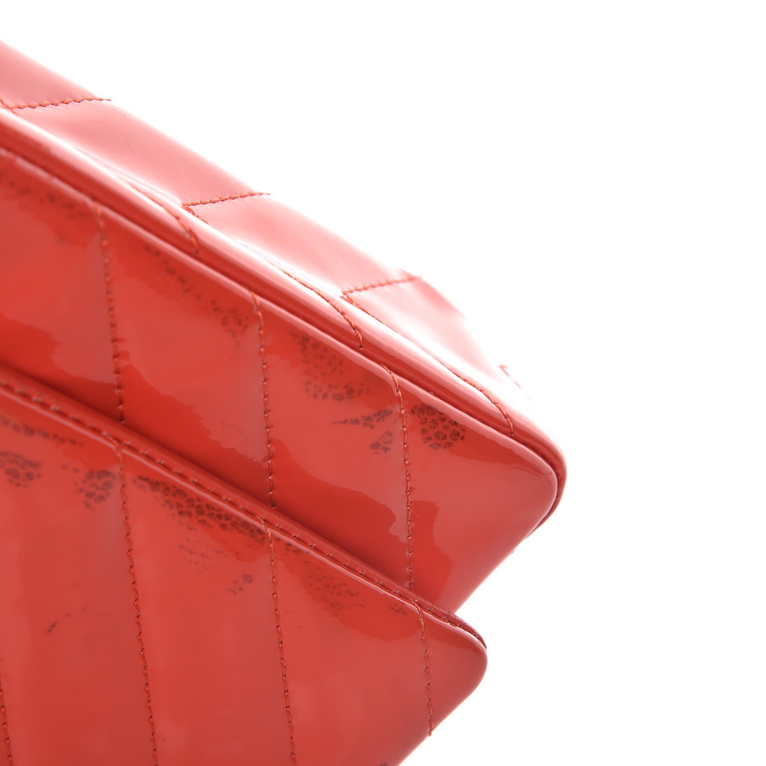 Chanel Patent Calfskin Chevron Quilted Wallet On Chain WOC Red 15 of 20
