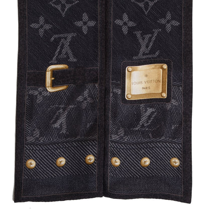 Louis Vuitton Silk Monogram New Denim Bandeau Black 3 of 5