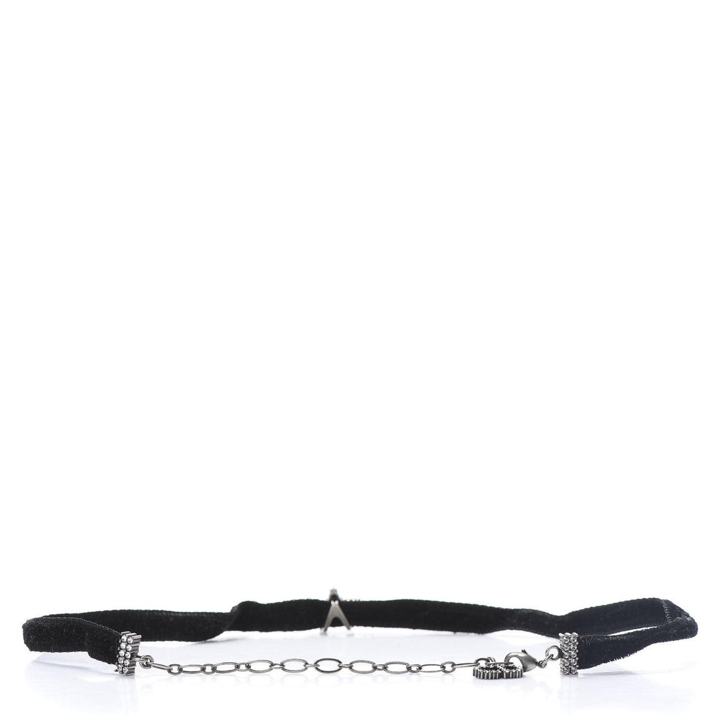 Velvet Crystal Star Choker Necklace Black