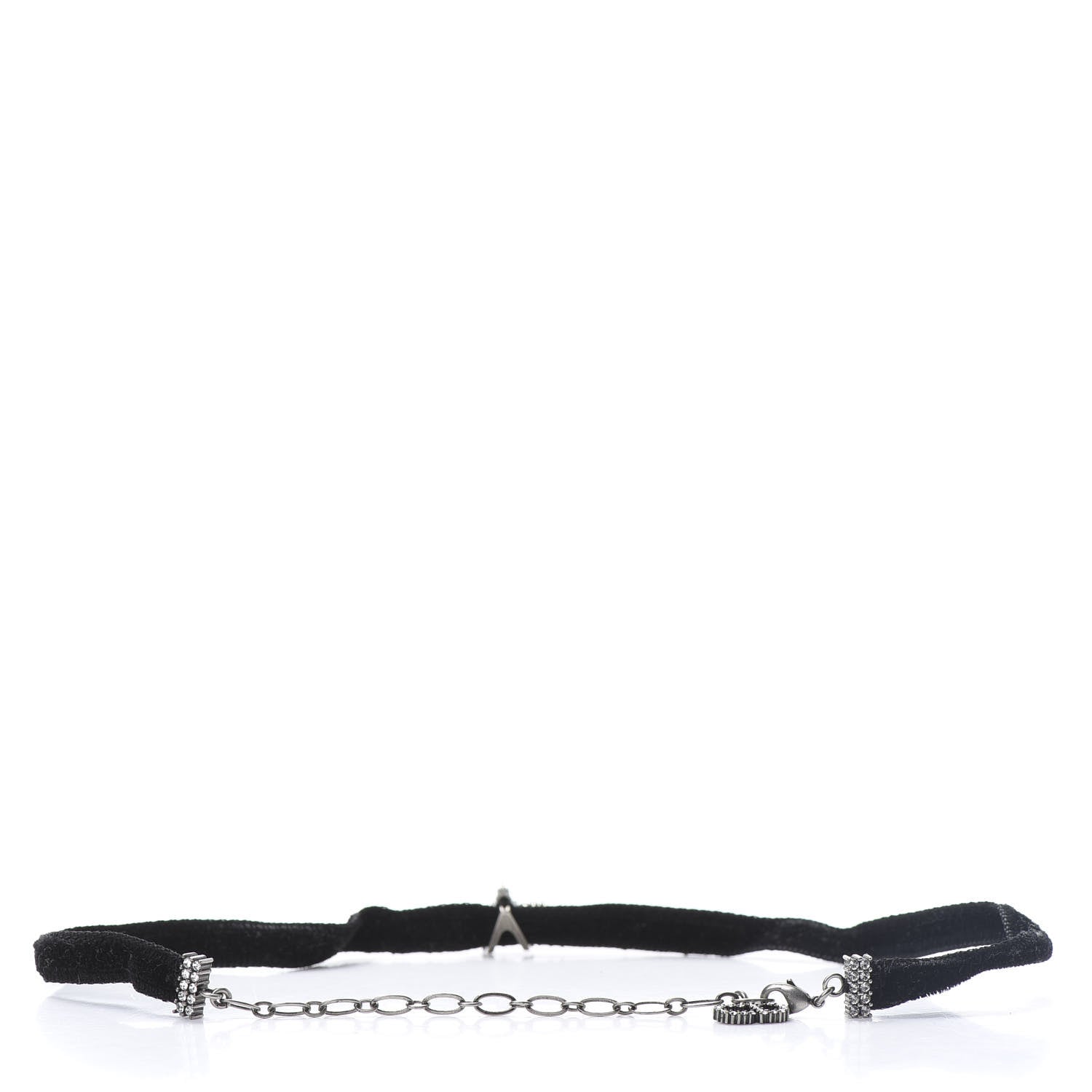 Christian Dior Velvet Crystal Star Choker Necklace Black 3 of 4