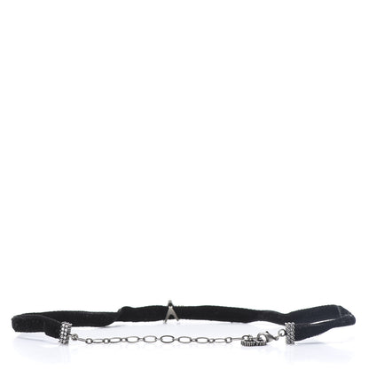 Christian Dior Velvet Crystal Star Choker Necklace Black 3 of 4