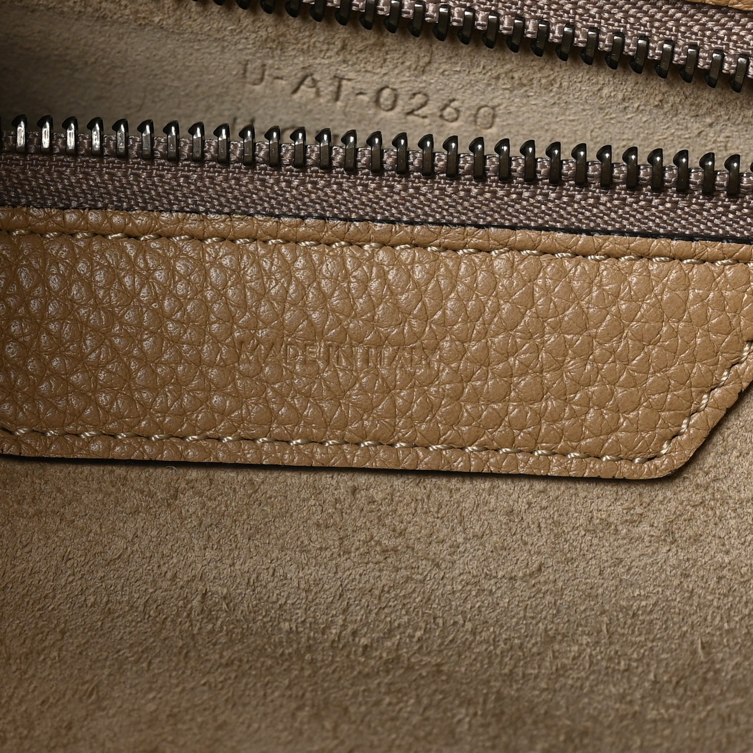 Celine Drummed Calfskin Mini Luggage Dune 7 of 11