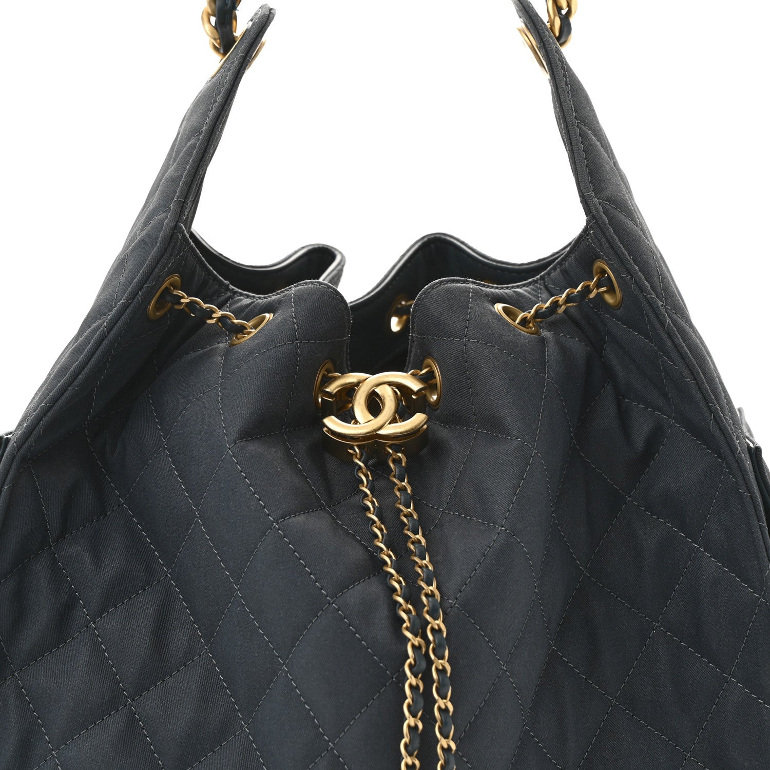Chanel Canvas Quilted Medium Chanel 25 Handbag Dark Blue 9 of 14