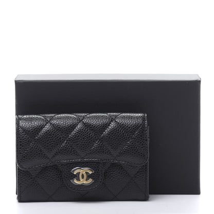 Chanel Caviar Quilted Flap Card Holder Wallet Black 11 of 11