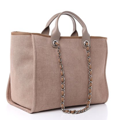 Chanel Canvas Large Deauville Tote Ecru 3 of 9