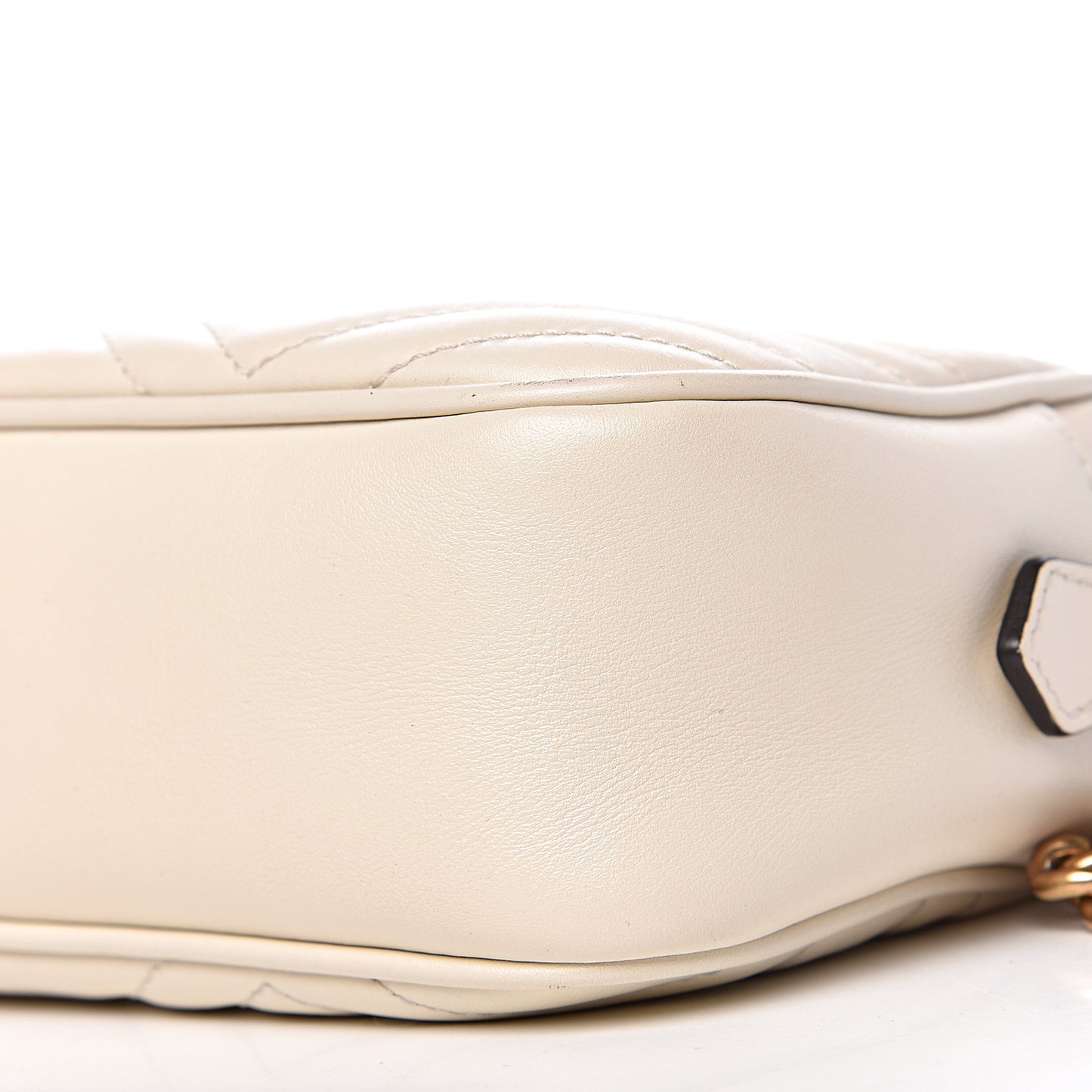 Calfskin Matelasse Small GG Marmont Chain Shoulder Bag White