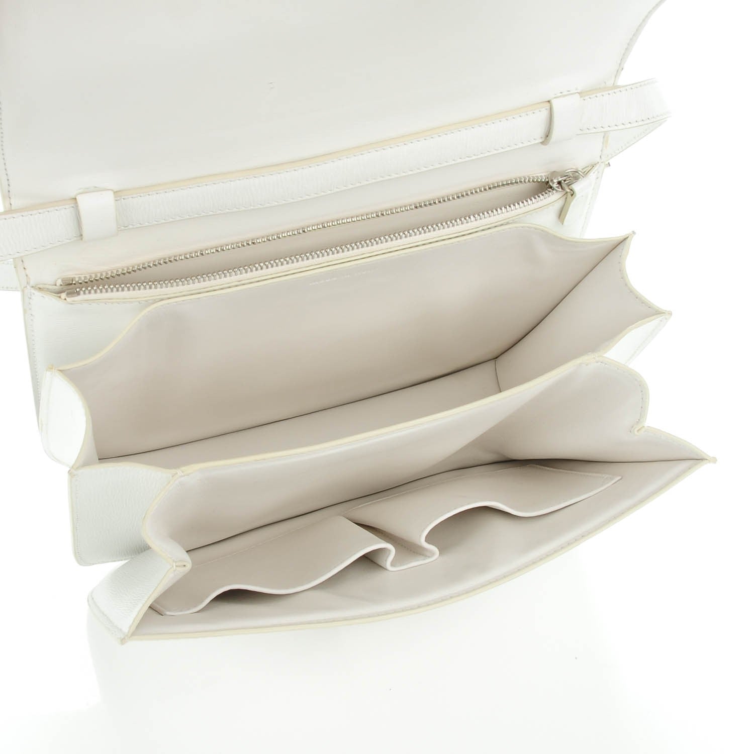 Celine Liege Calfskin Medium Classic Box Flap Bag White 5 of 8