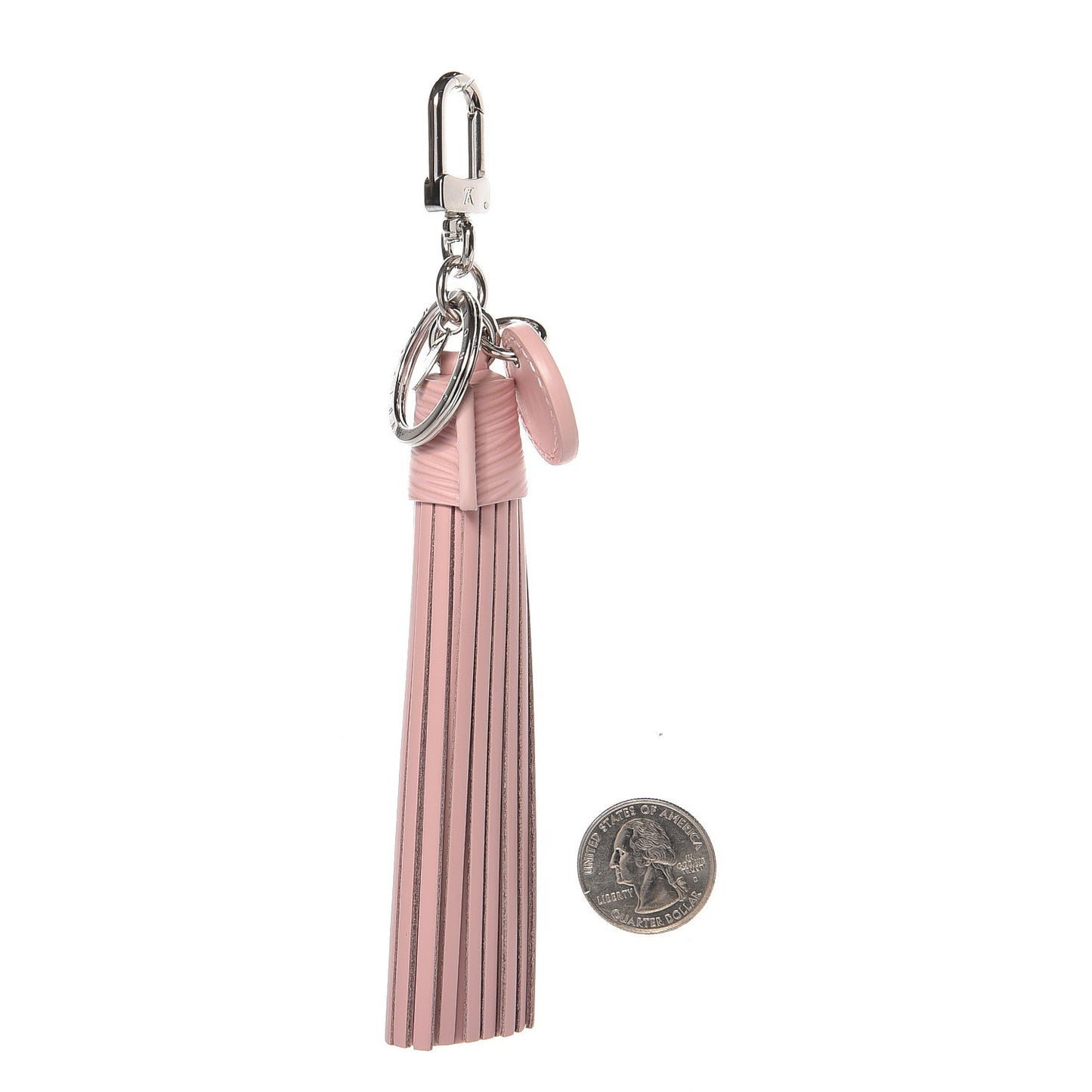 Epi Calfskin Lambskin Tassel Bag Charm Pink