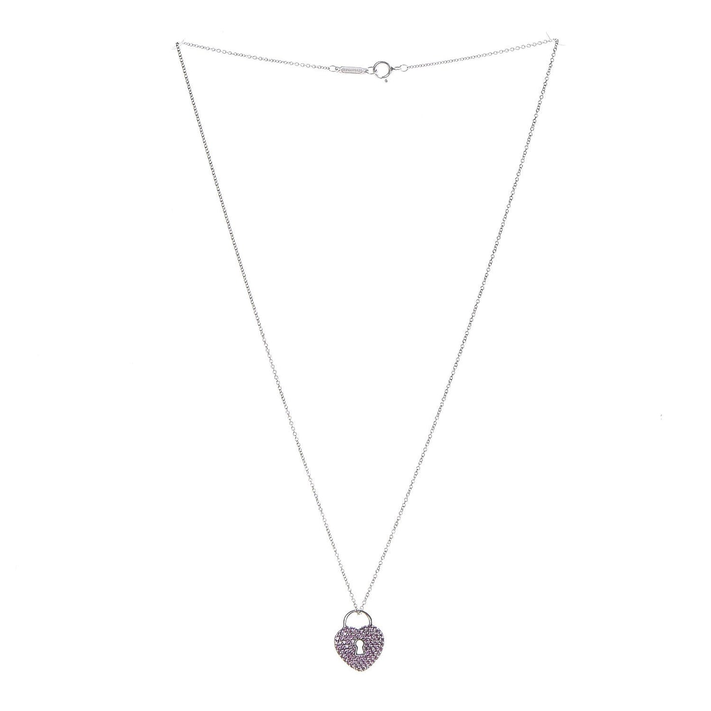 Platinum Pink Sapphire Heart Pendant Necklace