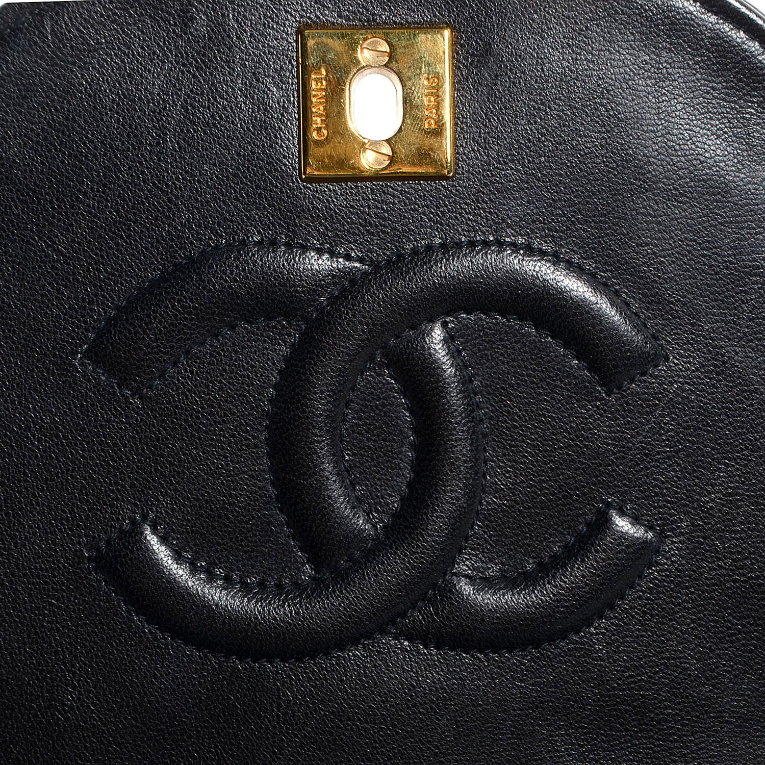 Chanel Lambskin Quilted Small Half Moon Flap Black 7 of 10