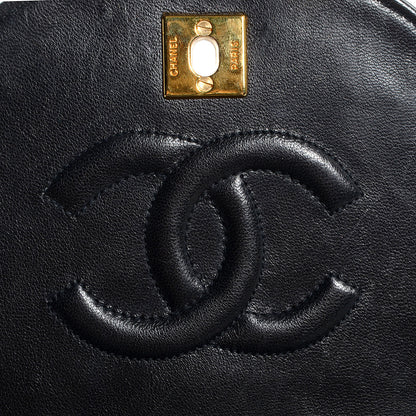 Chanel Lambskin Quilted Small Half Moon Flap Black 7 of 10