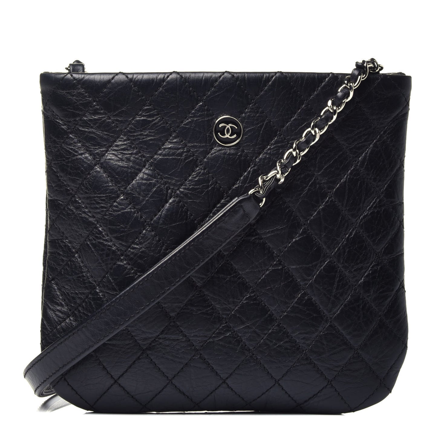 Calfskin Quilted Crossbody Bag Black