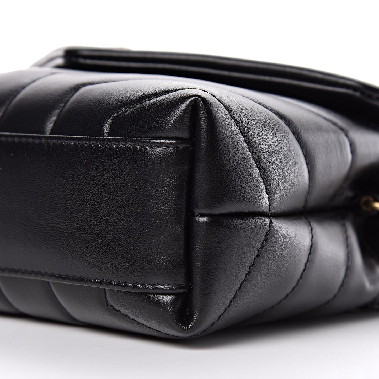 Calfskin Y Quilted Monogram Toy Loulou Crossbody Bag Black