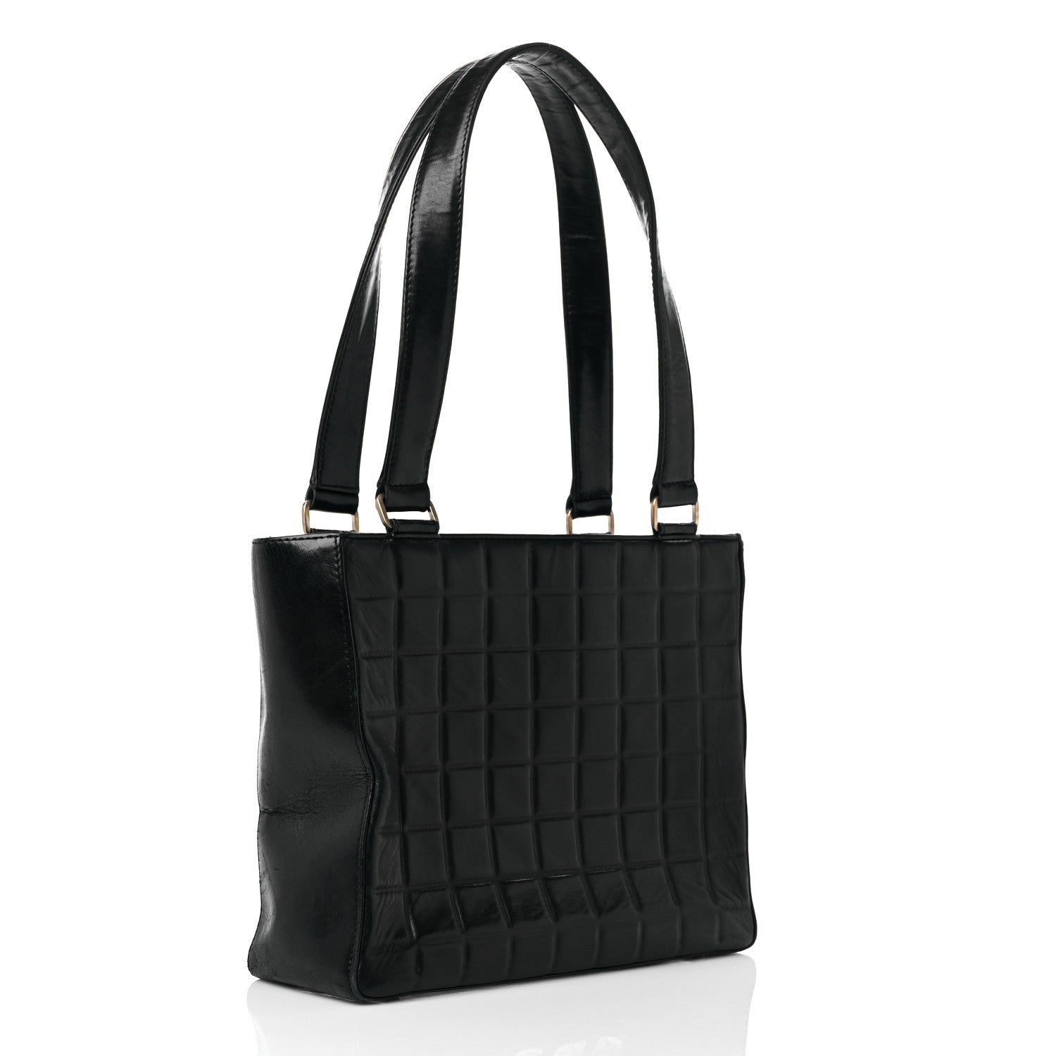 Chanel Lambskin Quilted Chocolate Bar Tote Black 2 of 17