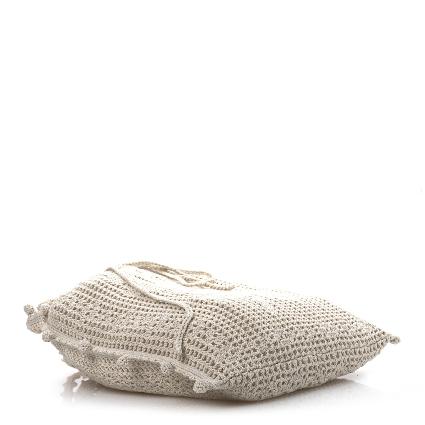 Cotton Crochet Floral Motif Tote Bag Chalk White