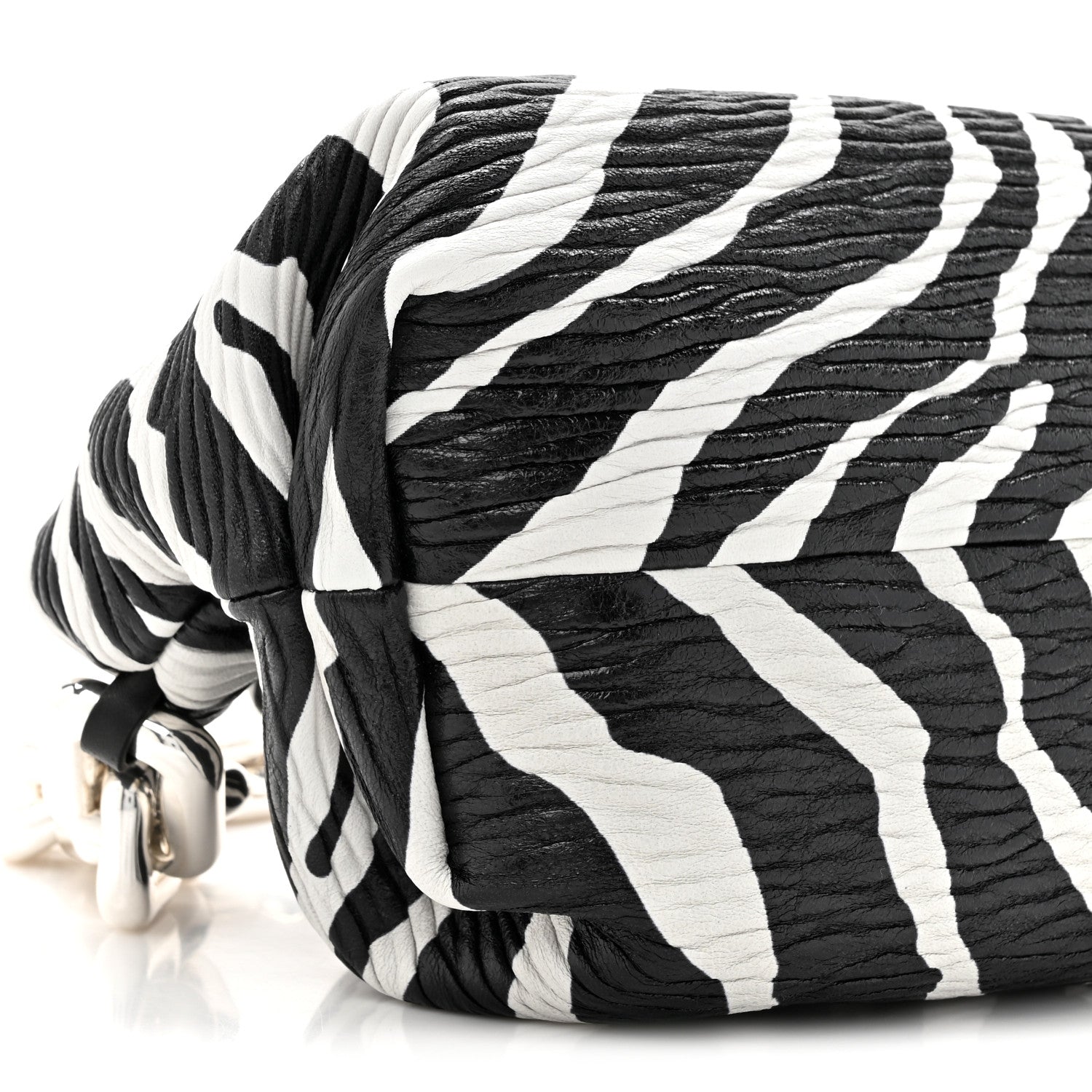 Bottega Veneta Nappa Zebra Print The Pouch Oversized Clutch White Black 10 of 10