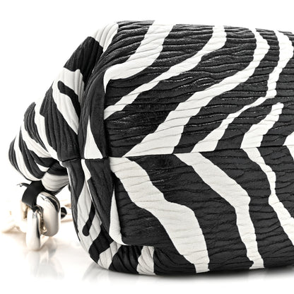 Bottega Veneta Nappa Zebra Print The Pouch Oversized Clutch White Black 10 of 10