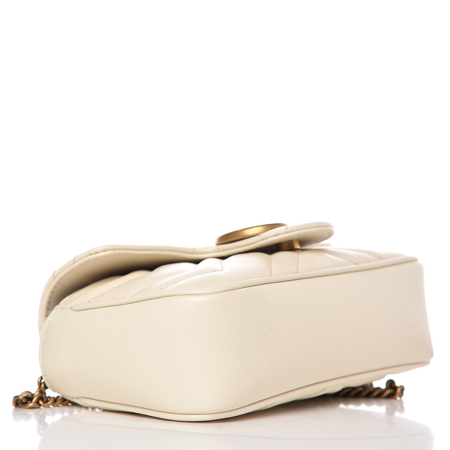 Calfskin Matelasse Super Mini GG Marmont Shoulder Bag White