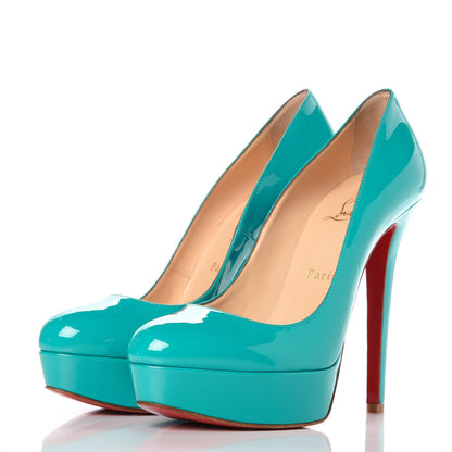 Christian Louboutin Patent Bianca 140 Pumps 38 Caraibes 3 of 7