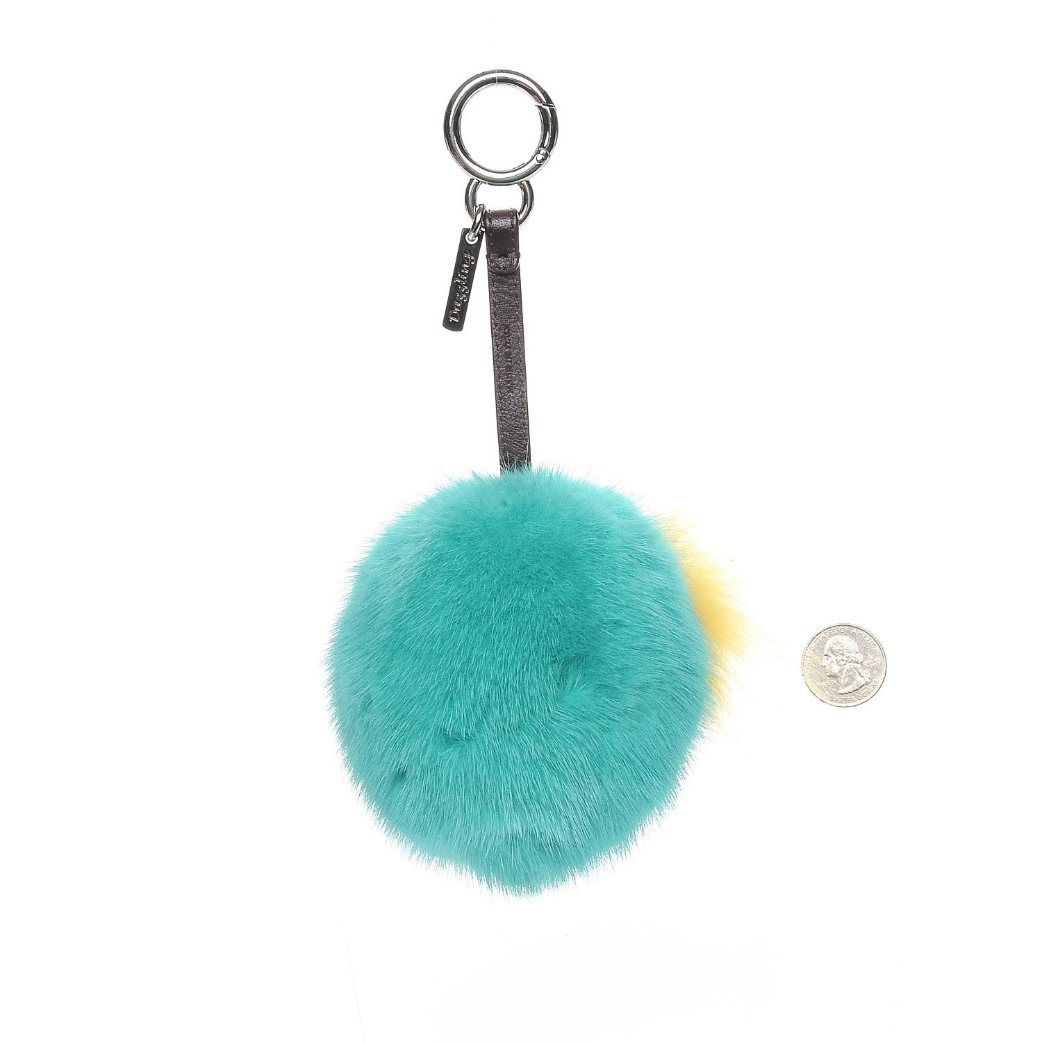 Fendi Shiny Nappa Mink Fox Fur Crystal QuTweet Dazzling Bag Bug Charm Bordeaux Seashell Multicolor 2 of 5