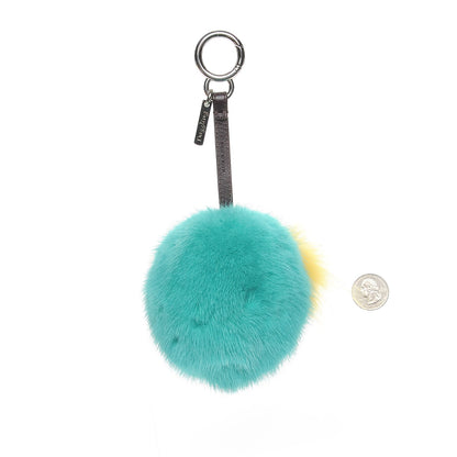Fendi Shiny Nappa Mink Fox Fur Crystal QuTweet Dazzling Bag Bug Charm Bordeaux Seashell Multicolor 2 of 5