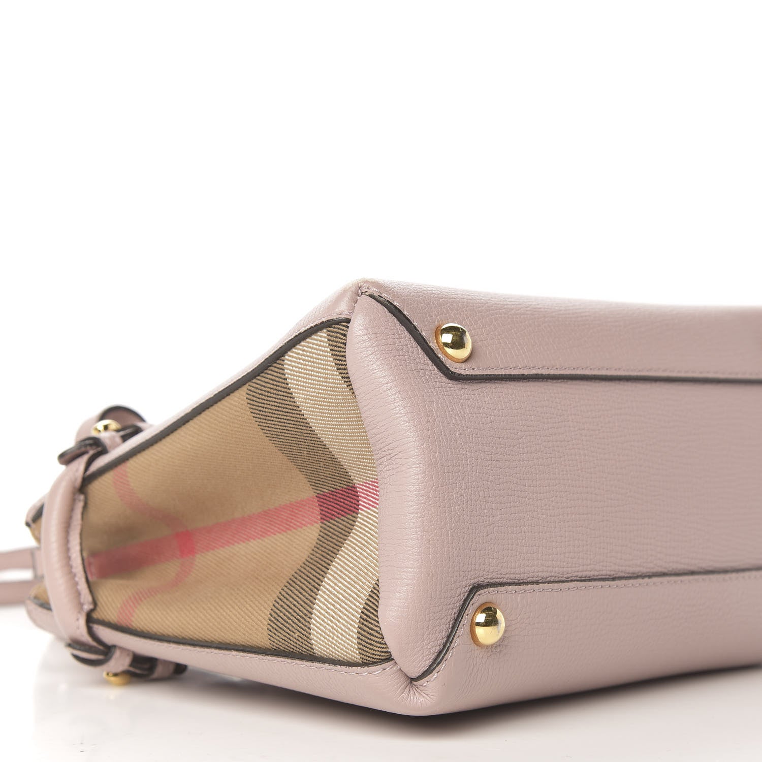 Burberry Grainy Calfskin House Check Small Banner Tote Pale Orchid 6 of 13