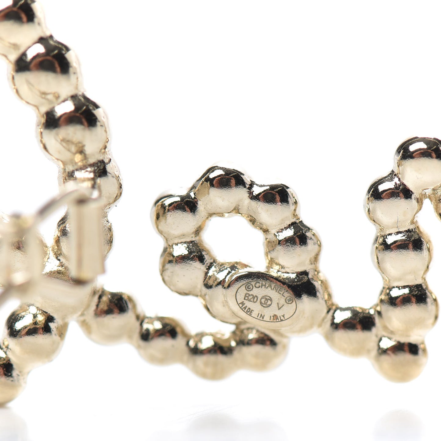 Metal Glass Swirling Pearls Hair Clip Gold